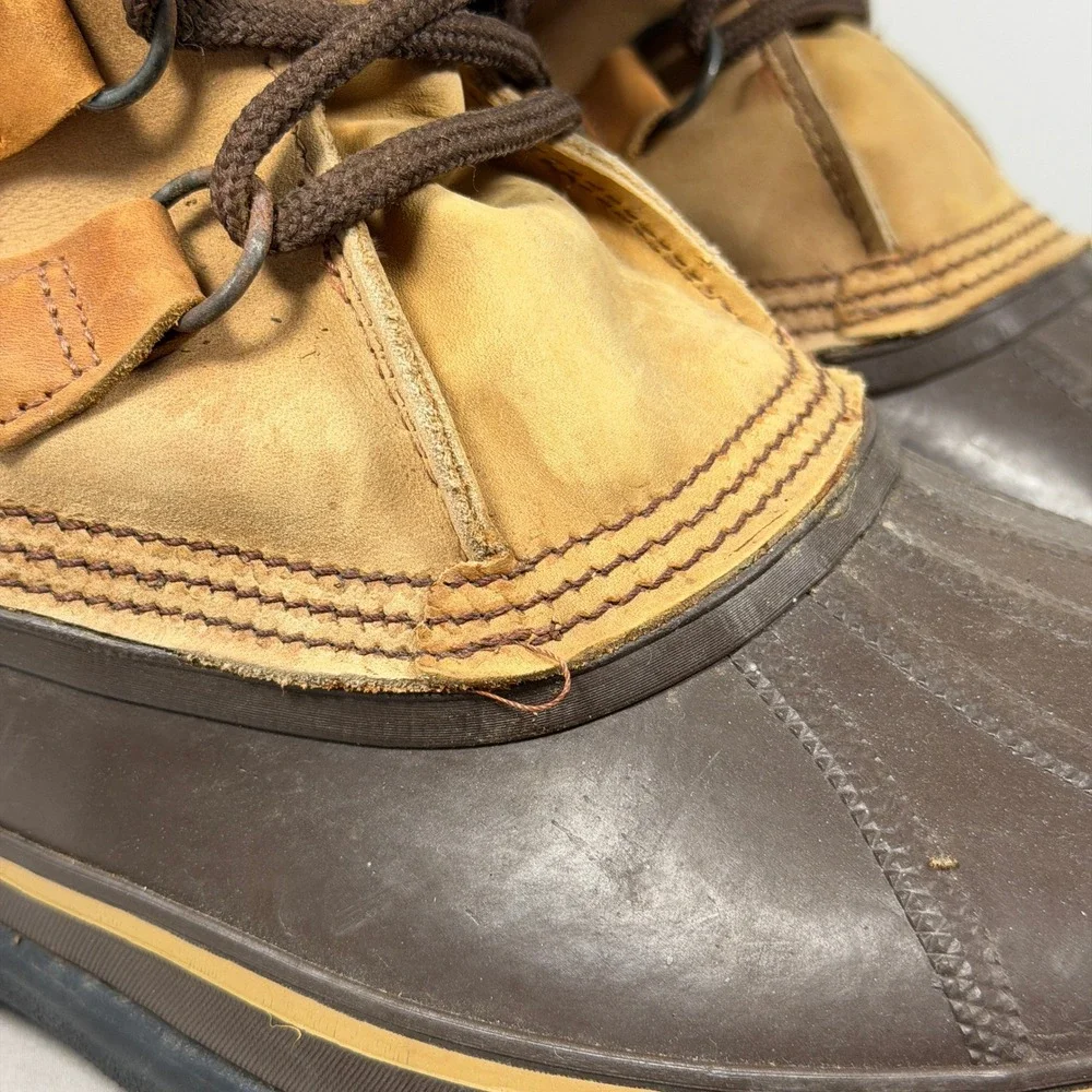 Sorel Bighorn Boots Mens‎ Size 11 Brown Leather Waterproof Insulated Snow Winter